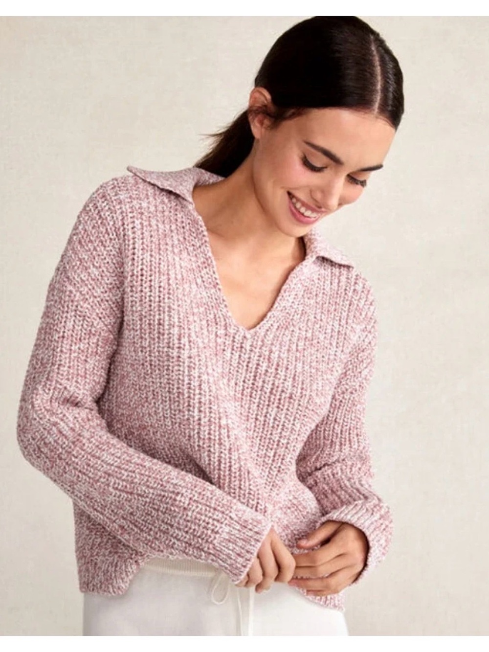 Haven Well Within Marled Knit Polo Sweater